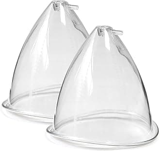 1 Pair Vacuum Cups:80,90,120,150,180,210 ML Extra-Large Butt Suction Cup Vacuum Therapy Cupping Machine Accessories for Buttocks Bigger and Breast Lifting (Y-Hose Not Included) (180ml)