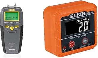 General Tools MMD4E Digital Moisture Meter, Grays & Klein Tools 935DAG Digital Electronic Level and Angle Gauge, Measures 0-90 and 0-180 Degree Ranges, Measures and Sets Angles