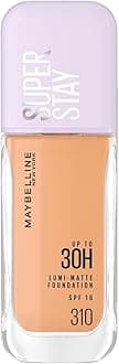 Maybelline New York Super Stay Lumi Matte Liquid Foundation, 30 HR Long Lasting yet Lightweight, 310, 35ml