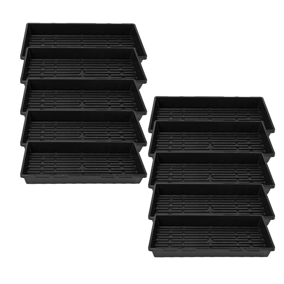 Bootstrap Farmer 1020 Trays - Extra Strength No Holes, 10 Pack, for Propagation Seed Starter, Plant Germination, Seedling Flat, Fodder, Microgreens