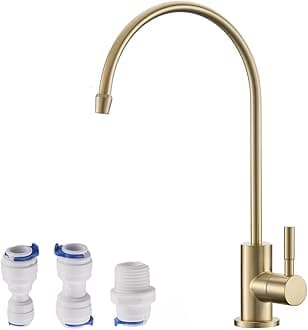 Bar Sink Faucet, RO Water Filter Faucet,Drinking Water Faucet fits Most Water Filtration System, Kitchen Reverse Osmosis Faucet, Stainless Steel Filter Tap, Gold