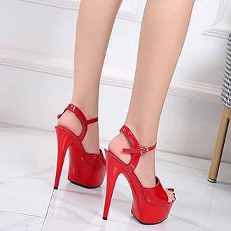 15CM/5.9IN Unisex Men's Women's Stilettos Ankle Strap High Heels Sandals Platform Party Shoes Open Toe Stiletto Pumps