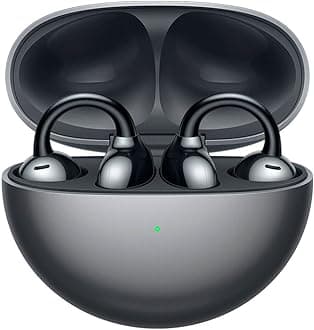 HUAWEIFreeClip Earbuds - Open Ear Earphones with Long Lasting Battery & AI Crystal Clear Sound - Lightweight in-Ear Headphones with IP54 Resistance to Dust Water Black