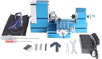 Mini Metal Lathe Machine DIY Tool Benchtop Wood Lathe Woodworking for Hobby Sience Education Modelmaking, AC110V-240V50/60HZ