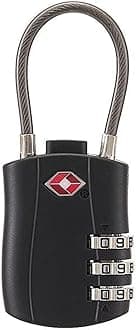 TSA Approved Cable Luggage Locks for Laptop Backpack, Re-settable Combination,Black