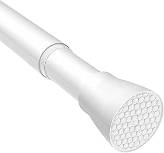 Tension Curtain Rod 1pcs Tension Rods For Windows 28 To 48 Inch Spring Adjustable White Tension Curtain Rod of Bathroom Window Curtain Rod Non Slip Tension Rod