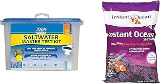 Saltwater Master Test Kit 550-Test and Instant Ocean Sea Salt 50 gal for Saltwater Aquariums