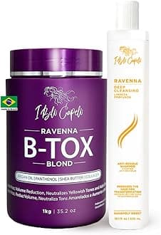 I Belli Capelli Ravenna Blond B-tox Hair Treatment Kit - 1kg/35.02 oz Hair B-tox + 300ml/10.1 fl.oz Anti-Residue Clarifying Shampoo for Longer Effect