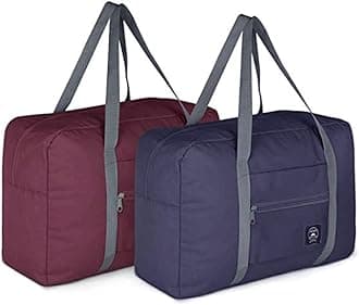 2 Pack Foldable Travel Duffel [[Bag]] for Airlines [Carry] on Weekender [Overnight] Hospital Tote Gym Duffel [[Bag]] with Toiletry [[Bag [Overnight] [[Bag For Women