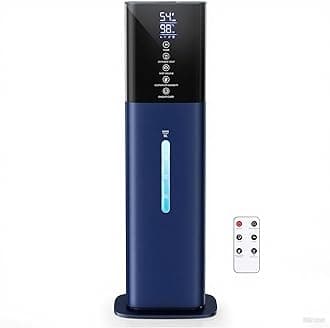 Humidifiers Large Room Bedroom with 7 Colors Light, 2.1Gal(8L) 3 Speed Quiet Ultrasonic Cool Mist Humidifier with 360° Nozzle, Humidity Setting, Timer,Aroma Box(Blue)