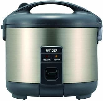 Tiger Corporation JNP-S18U-HU Stainless Steel Rice Cooker (Cooking/Heating) Grey, 10 Cups, Grey