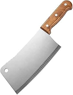 German HC Stainless Steel Ultra Sharp Cleaver Kitchen Knife with Ergonomic Non-Slip Handle, Heavy Duty Chinese Cleaver for Meat Cutting Vegetable Slicing for Home Kitchen Restaurant (Knife_HC)
