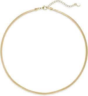 Natural Freshwater Baroque Pearl Necklace 14K Gold Plated Dainty Choker Necklace for Women Girls Snake Chain/Cuban Link/Paperclip/Ball Beaded Chain/Tennis Chain Fashion Jewelry for Gift