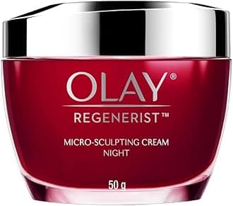 Olay Regenerist Micosculpting Night Cream | Hydrated, Plump, Bouncy Skin | With Hyaluronic Acid, Niacinamide and Peptides | Normal, Oily, Dry, Combination Skin | 50g