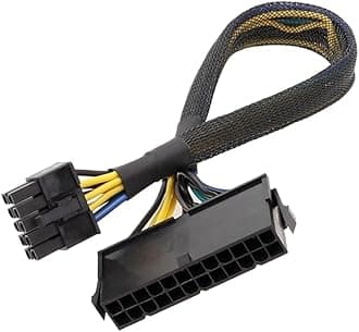 24 Pin to 10 Pin ATX PSU Main Power Adapter Braided Sleeved Cable for IBM Lenovo PCs and Servers 12-inch(30cm)