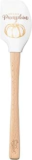Tovolo Hello Pumpkin Wood Handled Spatulart Spatula for Food and Meal Prep, Baking, Mixing & Turning