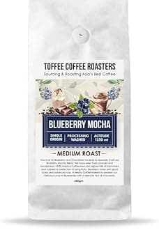 Toffee Coffee Roasters | Blueberry Mocha Coffee | Speciality Blend | 100% Arabica Medium Roast |Notes: Fruity & Blueberry| Grind: Syphon | Freshly Roasted | 500 g