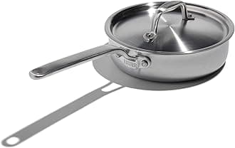 x Eater 1.5 Quart Mini Sauté Pan with Lid | Made in USA | 5-Ply Fully Clad Stainless Steel Pan | Stay Cool Handle Design | Induction Capable & Non-Toxic Cookware