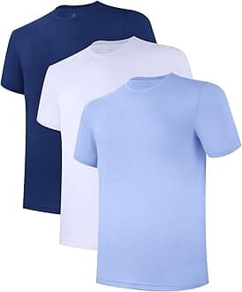 Men's Undershirts for Men Pack,Moisture-Wicking Tees,Stretch Crew Neck Soft T-Shirts