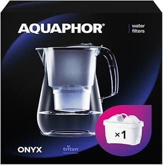 water filter jug Onyx Black incl. 1 MAXFOR+ filter I Water filter in glass optics for 4.2l I Carafe I Reduces lime & chlorine I Perfect for the family I Premium quality I Stylish container