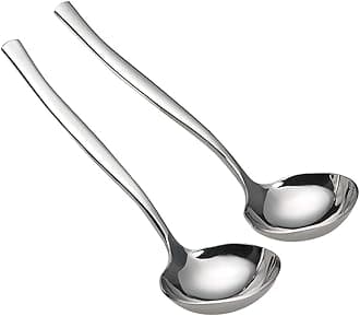 Idomy 2-Piece Stainless Steel Gravy Soup Spoon, Gravy Ladle Soup, Small Ladle