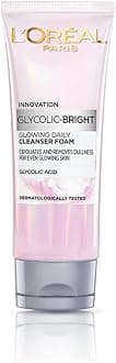 L'Oreal Paris Glycolic Bright Daily Foaming Face Cleanser, 100ml | Glycolic Acid Face Wash for Dull Skin | Daily Glowing Facial Cleanser