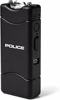 Police Stun Gun for Self Defense 801 – High Voltage Mini Rechargeable with LED Flashlight, Compact & Heavy Duty – Personal Security for Women & Men – Black