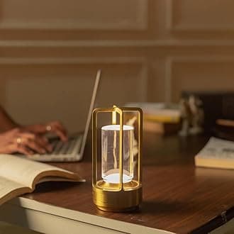Desidiya Lumisom Crystal Lamp, Lumisom Crystal Lantern Lamp, Rechargeable Cordless Table Lamp, 3 Color Touch Control Stepless Dimming