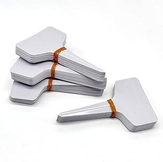 - 100 T-Type Plastic Plant Labels (Garden Markers Waterproof Signs for Outdoor Plant Tags Plant Markers Supplies (NO Pen) Plant T-Type Tags Indoor Herb Nursery Garden Labels