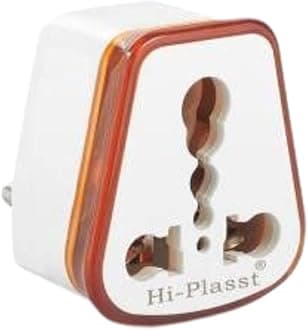 HI-PLASST 6a to 16a Converter Plug | 6 amp to 16 amps Converter Plugs Useful for 16a Extension Board with16 amp Socket and 16 Ampere Plug Top,for A/C,Refrigrator,etc,230 Volt AC.(Orange,10 Pieces)