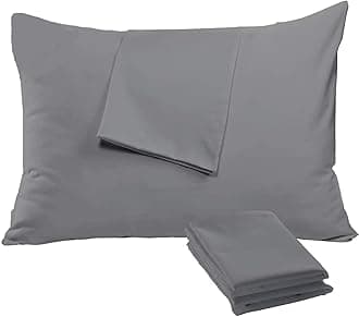 Niagara Cozy Brushed Microfiber Grey 4 Pack Pillow Cases Protectors Zip Standard (Queen) 20x30 Inches Brushed Dark Grey Extreme Soft Cooling Microfiber Wrinkle Stain, Fade Resistant, 50cm x 75cm