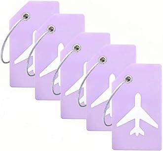 Ovener 5Pack Silicone Luggage Tag with Name ID Card Perfect to Quickly Spot Luggage Suitcase (Purple)