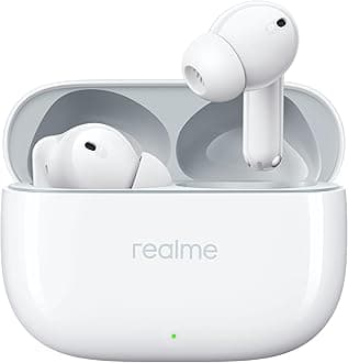 realme Earbud T300, Deep Bass, 30db ANC, Immersive Sound, Up to 40 Hour Playtime with Charging case, Bluetooth 5.3, Youth White