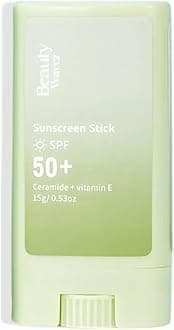 Beauty Wavez Face Sunscreen Stick for Sensitive Skin – Broad Spectrum SPF 50+ with Ceramide & Vitamin E – UVA/UVB Protection, Travel Size