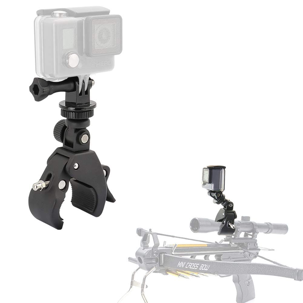 EXSHOW Easy Installation Adjustable Crossbow Gun Scope Clamp Mount for Gopro Hero Session Fixation
