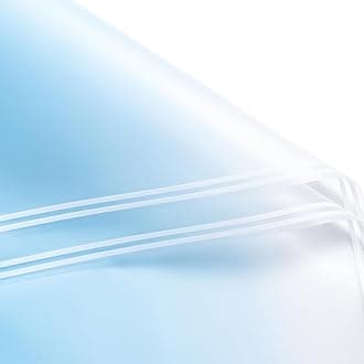 RUSPEPA 20 Sheets Flower Wrapping Paper - Light Blue Gradient Color Plastic Packaging - Waterproof Floral Bouquet Wrapping Paper - Florist Supplies Packaging for Birthday, Wedding, DIY Crafts