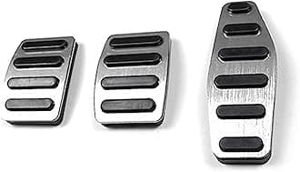 Vuzmode Car Clutch Brake Accelerator Pedal Foot Rest Pedals Covers, for Jimny, JB64 Sierra JB74W 2019 2020 Car Styling Accessories Foot Pedal Cover Brake Pedal Cover(Black MT SILVER)