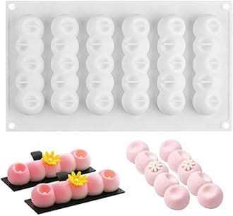 - OCPO KITCHEN Eclair Silicone Mold for Baking Mousse Cake, French Dessert, Pastry, Chocolate, Ice Cream, Cake Decoration Mold, 3D Long Strip Flower Shape (6-Cavity)