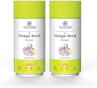 Grape Seed Extract Capsules 500mg - Potent Antioxidant Supplement for Skin & Hair Health, Anti-Aging Support, and Immune Boost - 90 Vegan Capsules Pack of 2