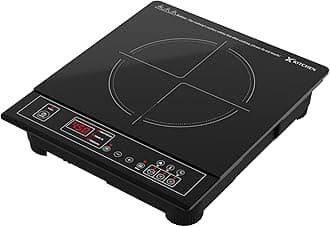 Portable Induction Cooktop, 1800W Induction Burner with 9 Power levels, 12 temperature levels(140℉-465℉), Safety Lock, 3-Hour Timer, Countertop Burner with Warm Function, Black, 110V