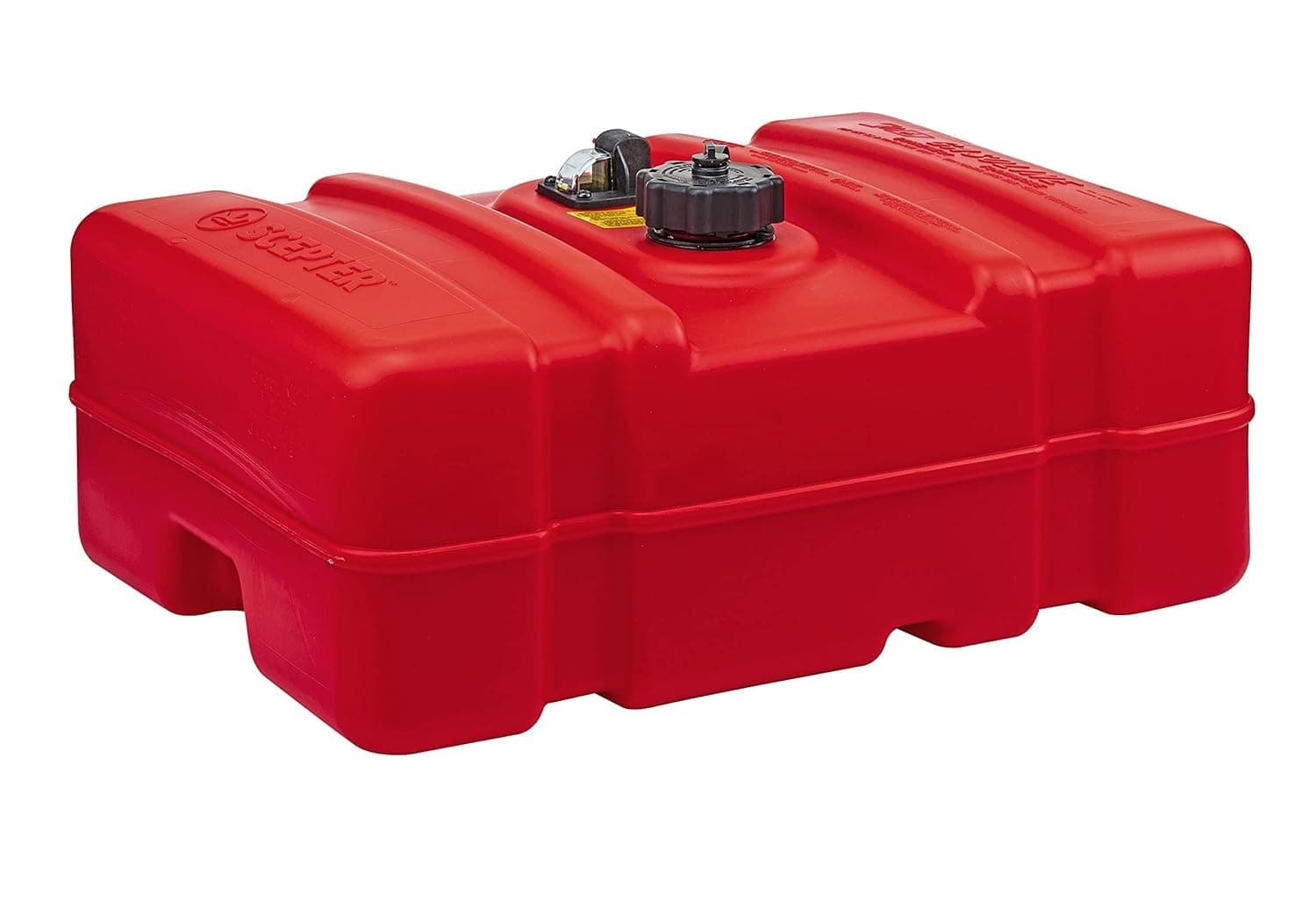 Scepter 08669 Rectangular 12 Gallon Low Profile Marine Fuel Tank For Outboard Engine Boats, 24.5" x 18" x 11.5", Red