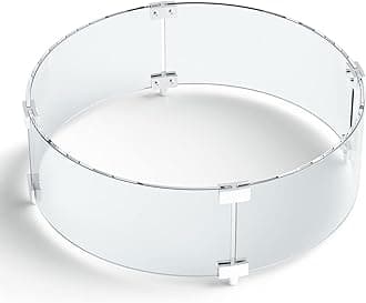 Grisun Round Fire Pit Glass Wind Guard - 26 x 26 x 6 inch, Thick 5/16 inch Heat-Resistant Tempered Glass Guard with Aluminum Alloy Corner Bracket and Feet for Propane, Gas, Outdoor