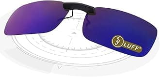 LUFF Polarized Clip on Sunglasses for Prescription/Myopia Eyeglasses Outdoor/Driving, Blue, Small