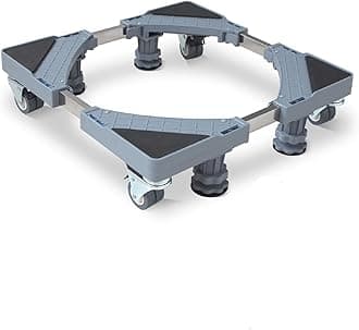 Adjustable Furniture Dolly with 4 Dual-Locking Wheels, Universal Washing Machine Base Stand, Appliance Mover for Refrigerator, Mini-Fridge, Washer & Dryer, Moving Cart - 400 lbs Capacity