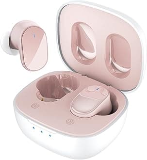 2022 New True Wireless Earbuds 7 Bluetooth 5.3, Stereo Earphones 10mm Driver with Deep Bass, 40ms Ultra Low Latency for Gaming, Running - 22H Playtime/Touch Control/Game Modes/Built-in Mic - Pink
