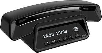 Epure Premium - Cordless Phone DECT with Answering Machine - Classic Design - Smart Display Base - Large Graphic Display - Handsfree - Call Barring - Black