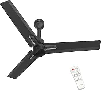 Polycab Wizzy Neo 1200mm 5-Star BLDC, Remote Ceiling fan for home | 100% Copper, High Air Delivery, 7 Speed Setting, Sleep Mode, Reverse Rotation, Boost Technology | 3+1 Years Warranty【Black Silver】