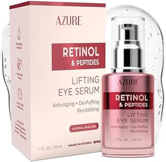 AZURE Retinol & Vitamin E Lifting Eye Serum - Anti-Aging, De-Puffing & Revitalizing | Reduces Wrinkles, Fine Lines & Under Eye Bags | Calms & Soothes Skin | Made in Korea - 30mL
