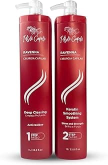 I Belli Capelli Ravenna Professional Keratin, Long-lasting Straightening Effect - Cirugia Capilar - Celulas Madres Straightener System - 2x1L/33.8