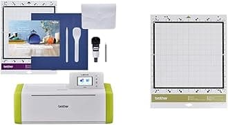 Brother ScanNCut SDX85 Electronic DIY Cutting Machine, White/Lime & CADXMATF12 ScanNCut DX Fabric Mat, No Color